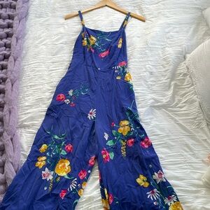 Blue flowery jumpsuit